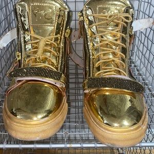 GOLD METALLIC  HIGH TOP  Fashionable SNEAKERS!!!